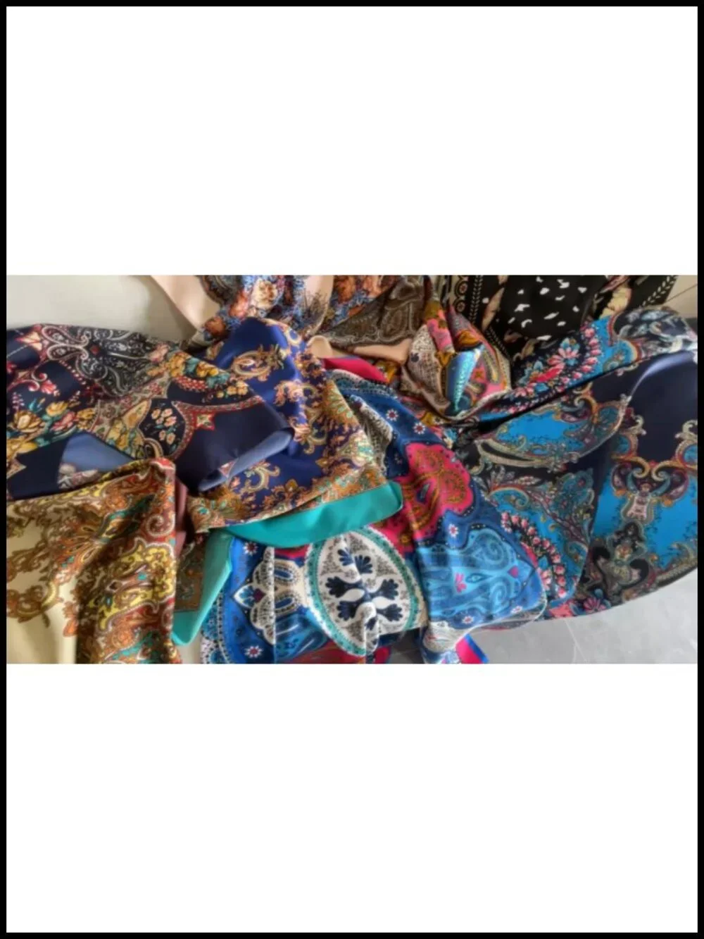 Oversized Silk-Feel Satin Square Scarf for Hair Wrap Headband Bandana